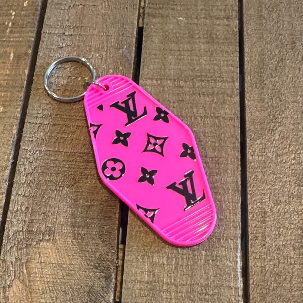 Neon Pink Monogram Key Holder